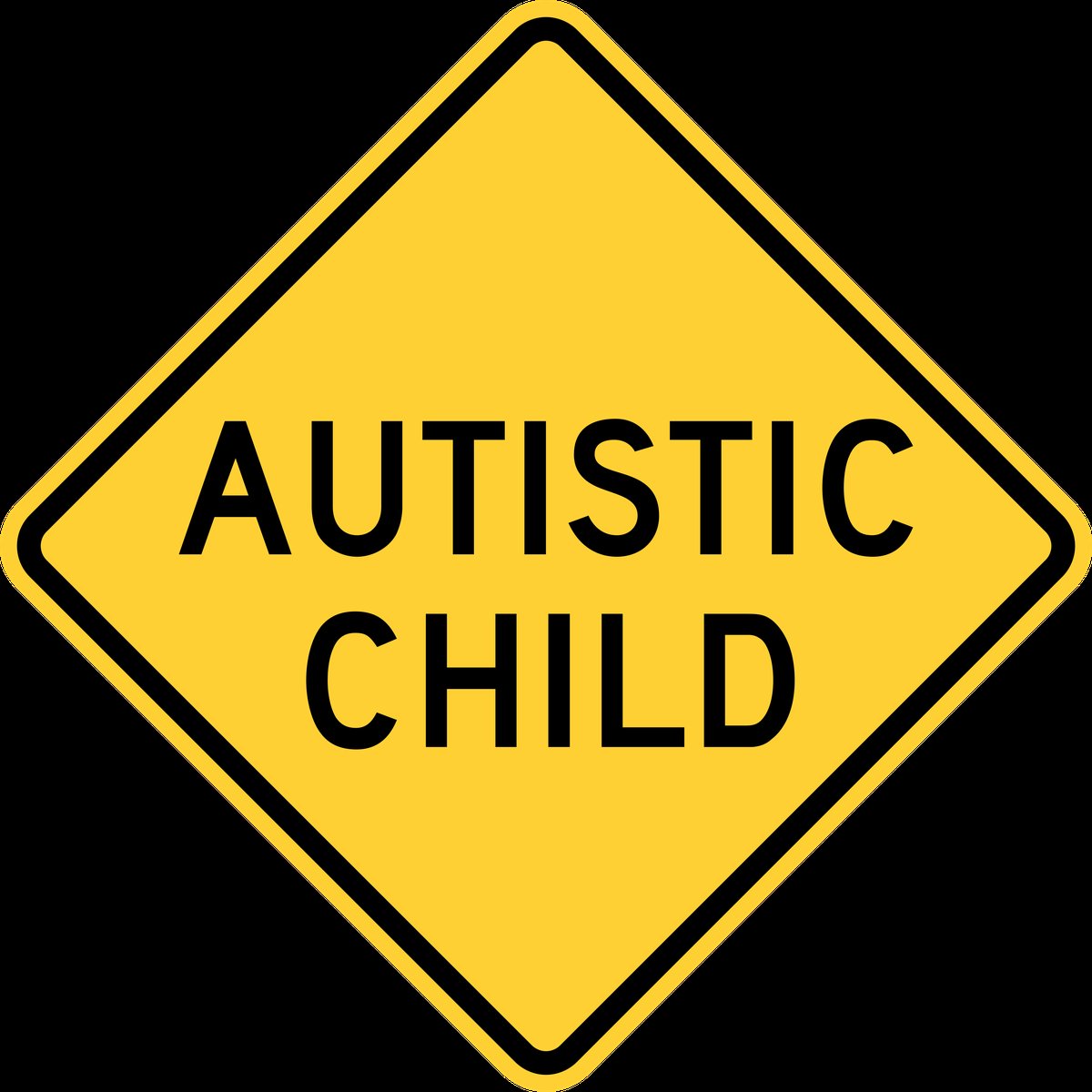 Triangle Road Area, NJ - File:Autistic Child Warning Sign Ocean County New Jersey.svg - Wikimedia  Common